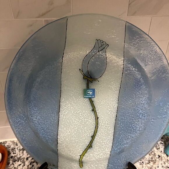 Beautiful decorative glass hand painted in Mexico plate. - Picture 5 of 7